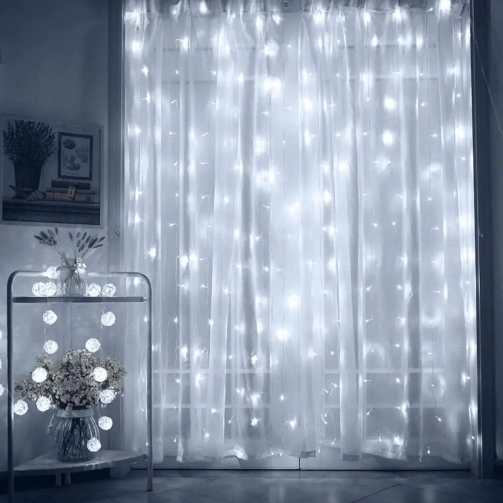 Гірлянда електрична водоспад 2х2м 240LED холодний білий