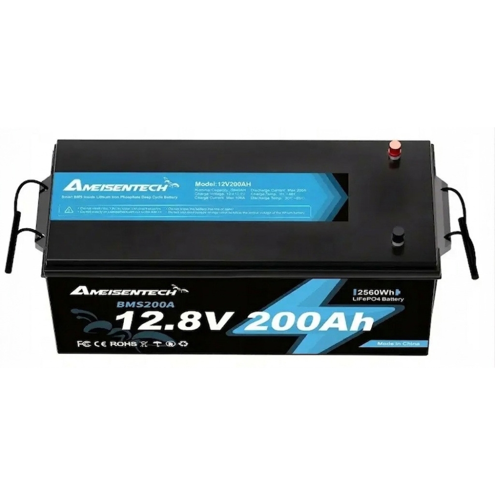 LiFePO4 12V 200Ah Акумулятор Ameisentech, BMS, 2560Wh