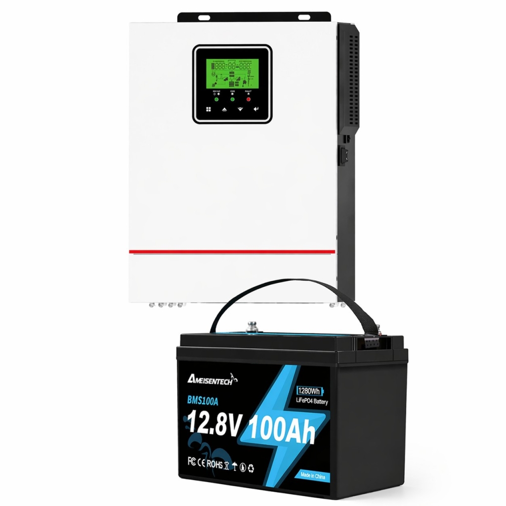 1 кВт LiFePO4 Комплект резервного живлення інвертор Daxtromn + акумулятор Ameisentech 12V 100Ah для квартири, будинку