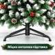 Штучна засніжена ялинка, 150 см із шишками та червоними ягодами, з PVC-хвої, (ПВХ, полівінілхлориду) MT-2621