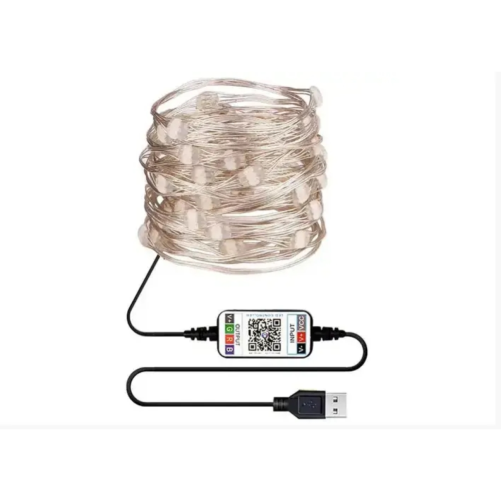 Гірлянда зі smart додатком 200 led 20 метрів RGB на USB