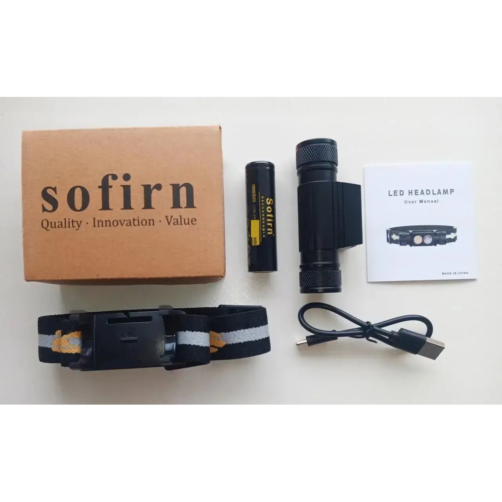 Налобний ліхтар Sofirn H25LR із синім світлом 800лм USB-C (акумулятор 18650 на 3000мАч)