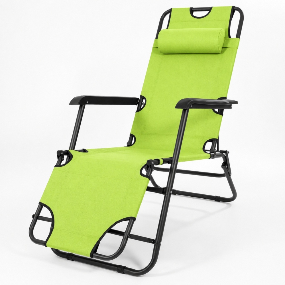 Комплект шезлонг-лежак Axeon Zero Gravity 4 шт, до 120 кг, lime green, розкладний