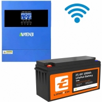 4.2 кВт Комплект резервного живлення Інвертор Anenji WiFi + 24V 100Ah акумулятор Lithtech
